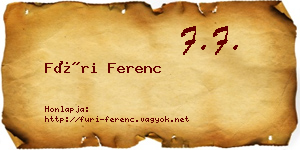 Füri Ferenc névjegykártya
